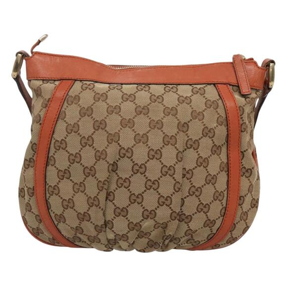 GUCCI GG Canvas Shoulder Bag Beige Gold - Picture 3 of 16